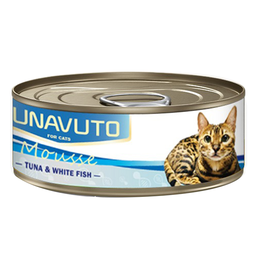 NUNAVUTO 貓罐頭 慕斯系列 吞拿魚+白飯魚 60g (NU203236)