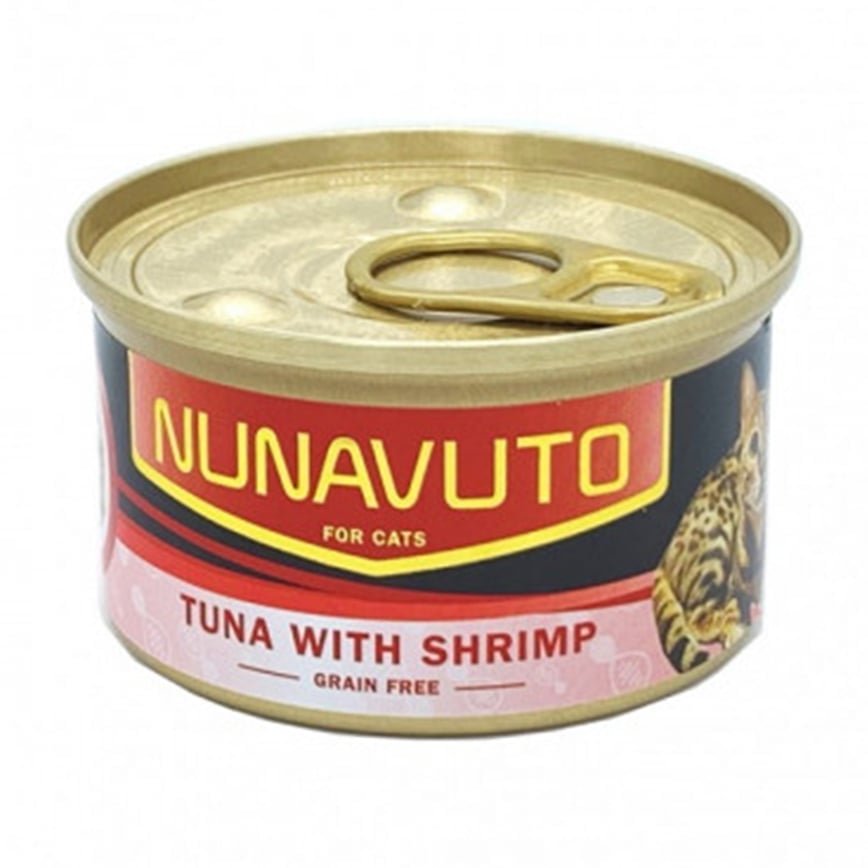 NUNAVUTO 無穀物貓罐 吞拿魚伴蝦肉 80g (NU202512)
