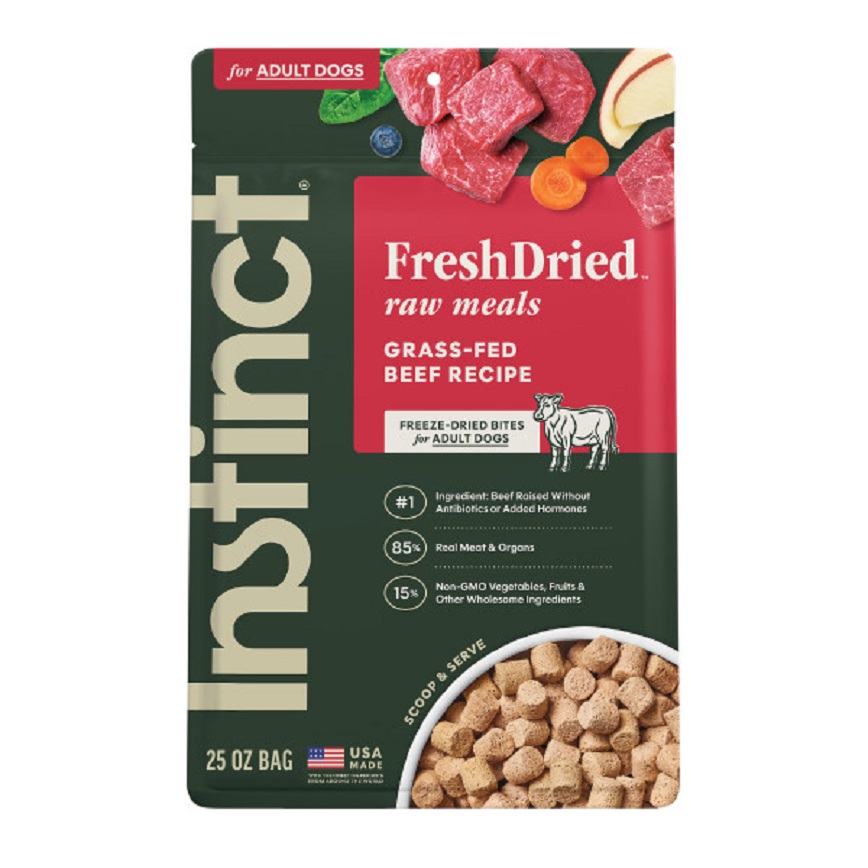 Instinct 狗糧 無穀物凍乾生肉主食糧 鮮牛肉 25oz (614050) (新舊包裝隨機發貨)