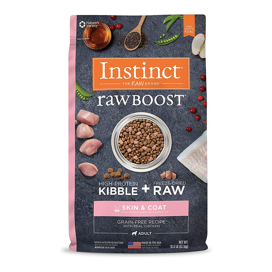 Instinct 狗糧 無穀物生肉系列 皮膚毛髮健康配方 雞肉 18lb (659037)