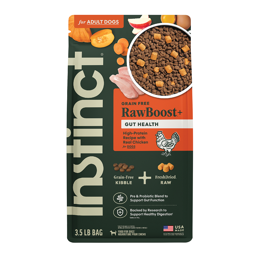 Instinct 狗糧 無穀物生肉系列 腸道健康配方 雞肉 3.5lb (656388) (新舊包裝隨機發貨)