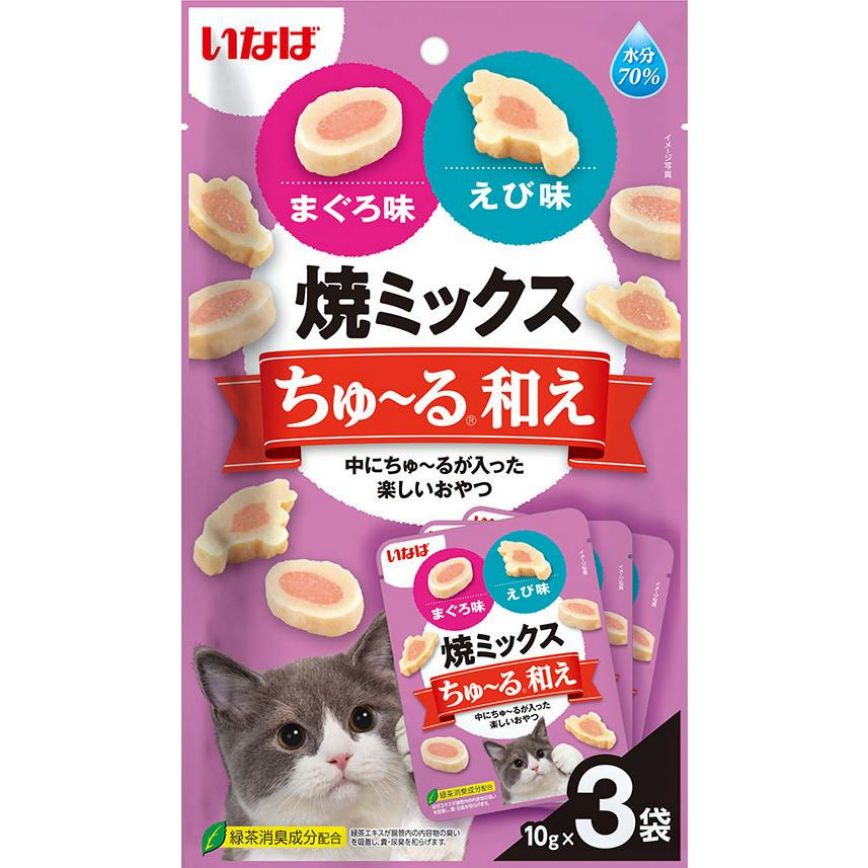 CIAO 貓零食 日本軟心零食粒 金槍魚味和蝦味 10g x 3 袋 (TSC-183) 圖 1