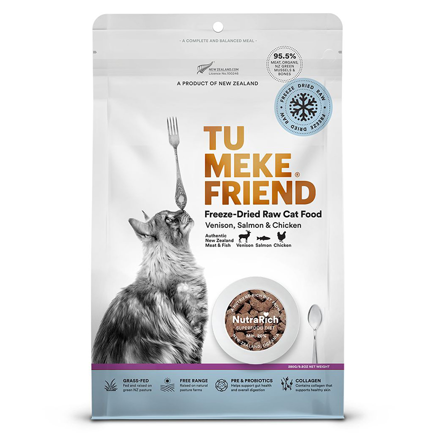 TU MEKE FRIEND 貓糧 超級食品風乾貓糧 鹿⾁三⽂⿂雞⾁ 280g (TMF0915)