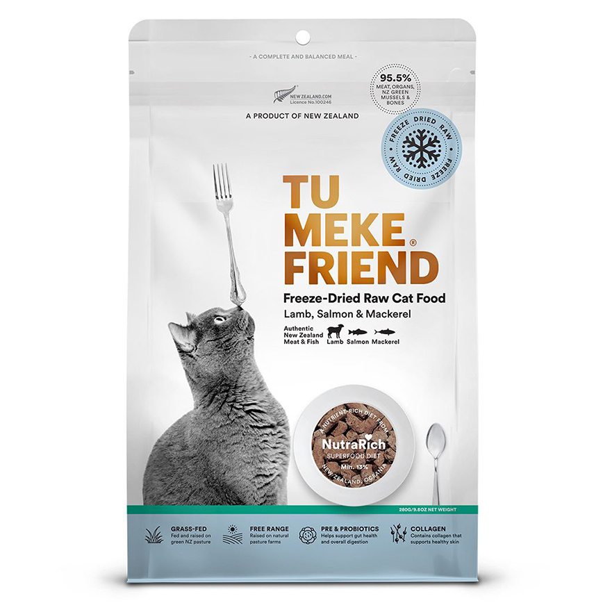TU MEKE FRIEND 貓糧 超級食品風乾貓糧 羊⾁三⽂⿂鯖⿂ 280g (TMF0908)