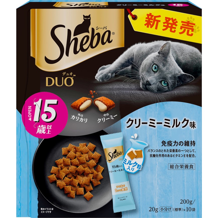 Sheba Duo 貓零食 日本貓貓夾心酥 15歲及以上 奶油牛奶味 20g 10袋入