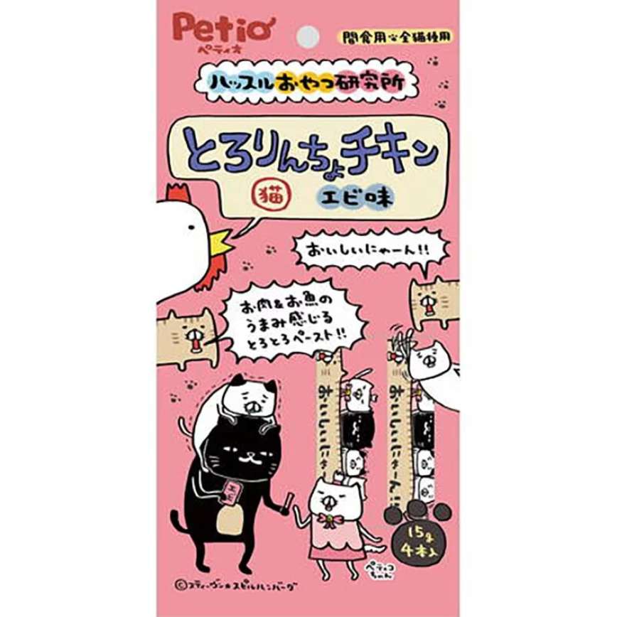 Petio 貓零食 水分補充 雞肉+蝦肉醬 15gx4本 (90603130)