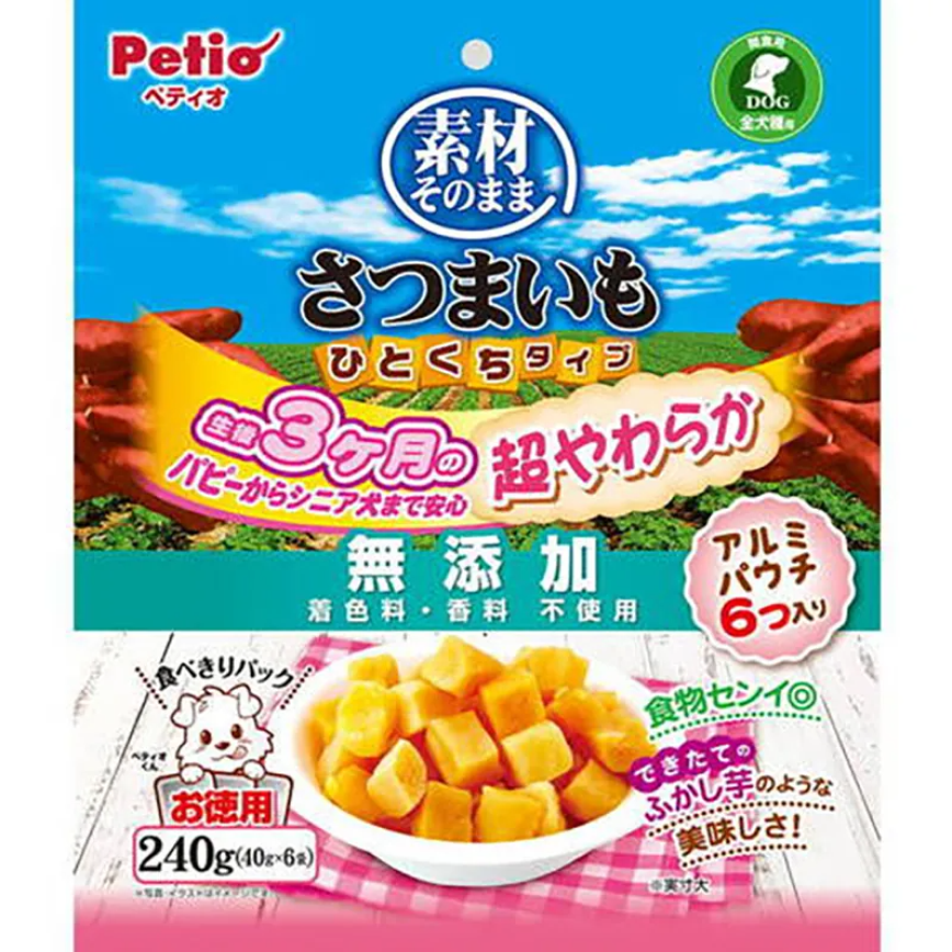 Petio 狗零食 天然原味 無添加超柔軟一口甘薯粒粒 240g (90503288)