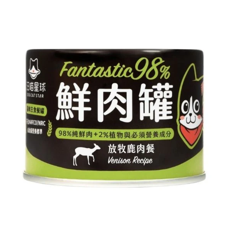 汪喵星球 貓用 鮮肉主食罐 放牧鹿肉 165g