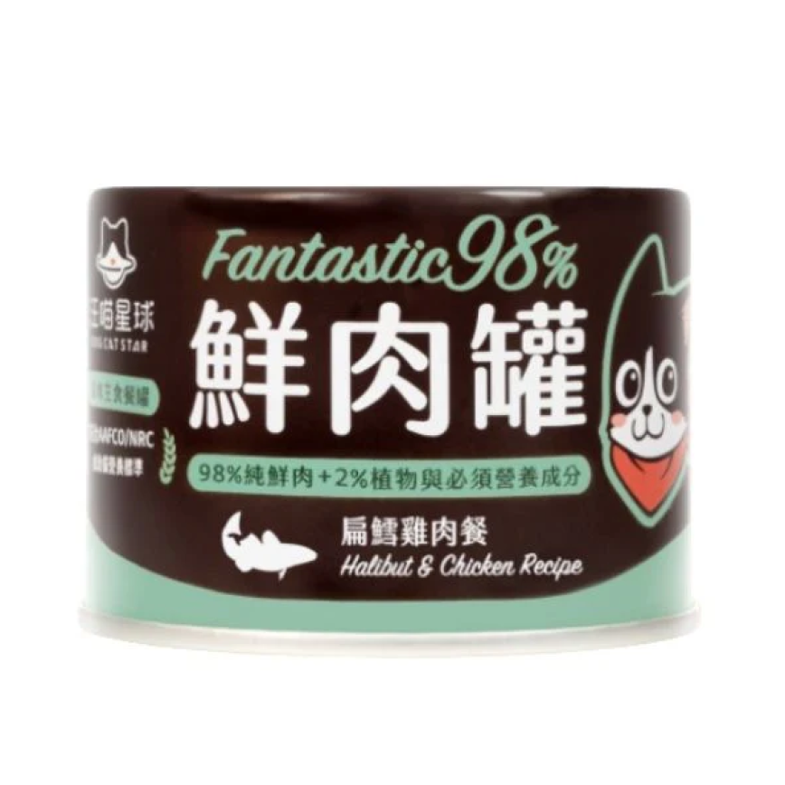 汪喵星球 貓用 鮮肉主食罐 雞肉扁鱈 165g