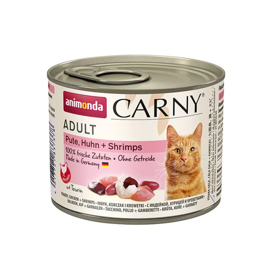Animonda Carny 無穀物成貓主食罐 火雞+雞+蝦 200g (90402420B)