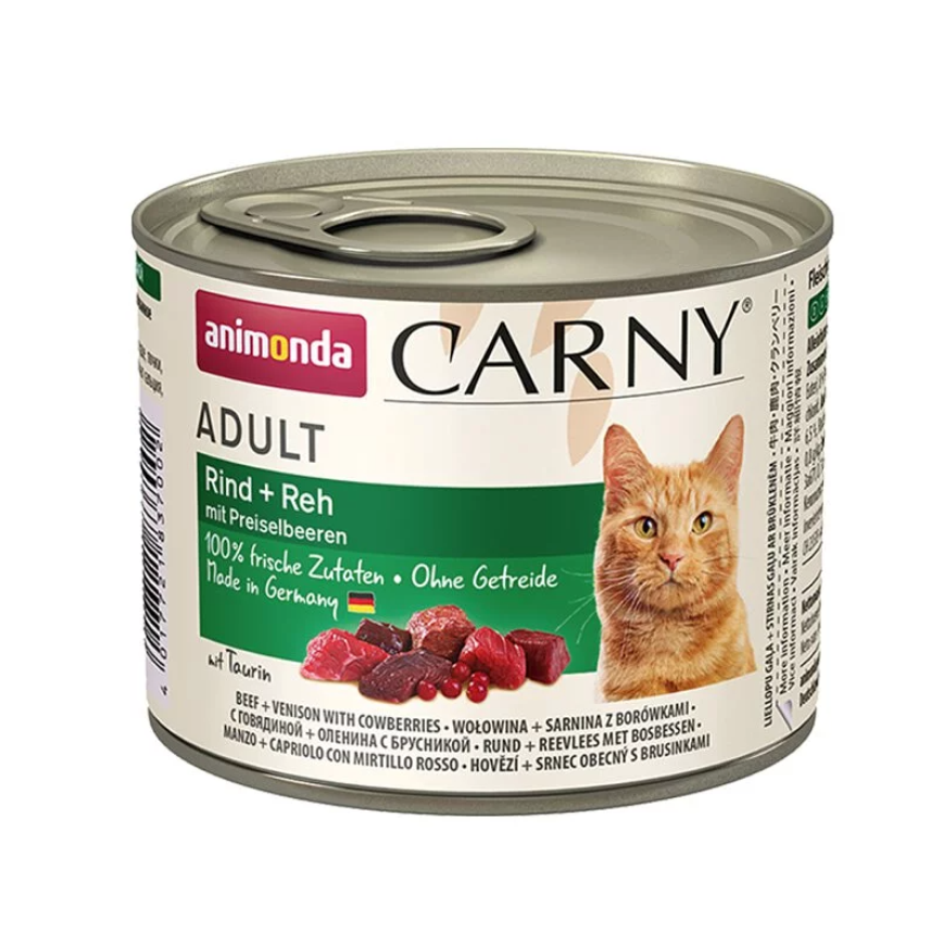 Animonda Carny 無穀物成貓主食罐 牛+鹿+越橘 200g (90401190)