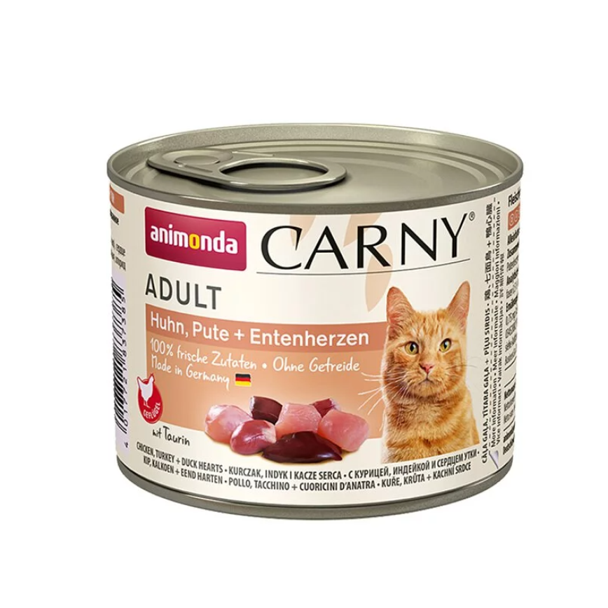 Animonda Carny 無穀物成貓主食罐 雞+火雞+鴨心 200g (90401186)