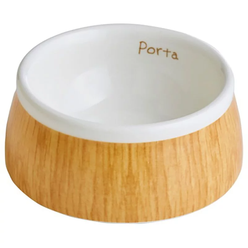 Petio Porta 犬用餐具木紋陶瓷餐碗 S (W26508)