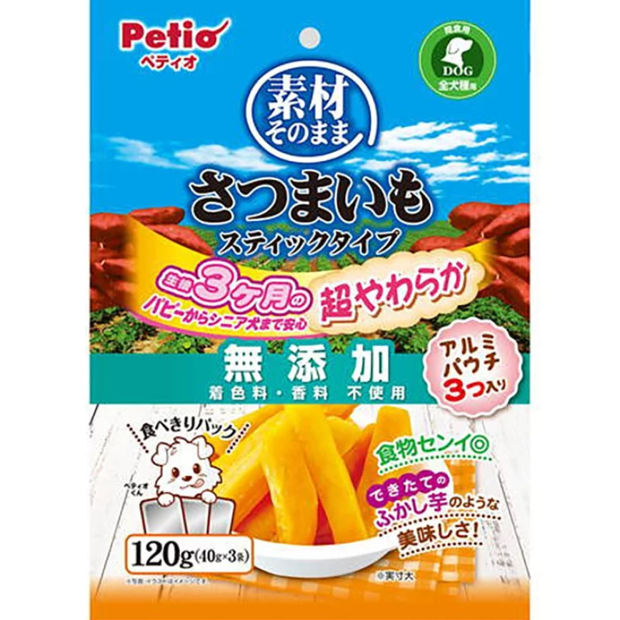 Petio 狗零食 天然原味 無添加超柔軟香甜高纖甘薯條 120g (90503153)