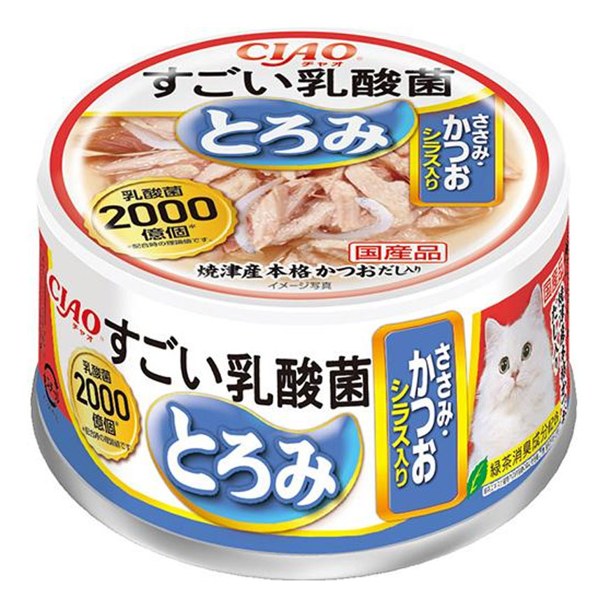 CIAO 貓罐頭 2000億乳酸菌 鰹魚銀魚味 80g (A-197) 圖 1