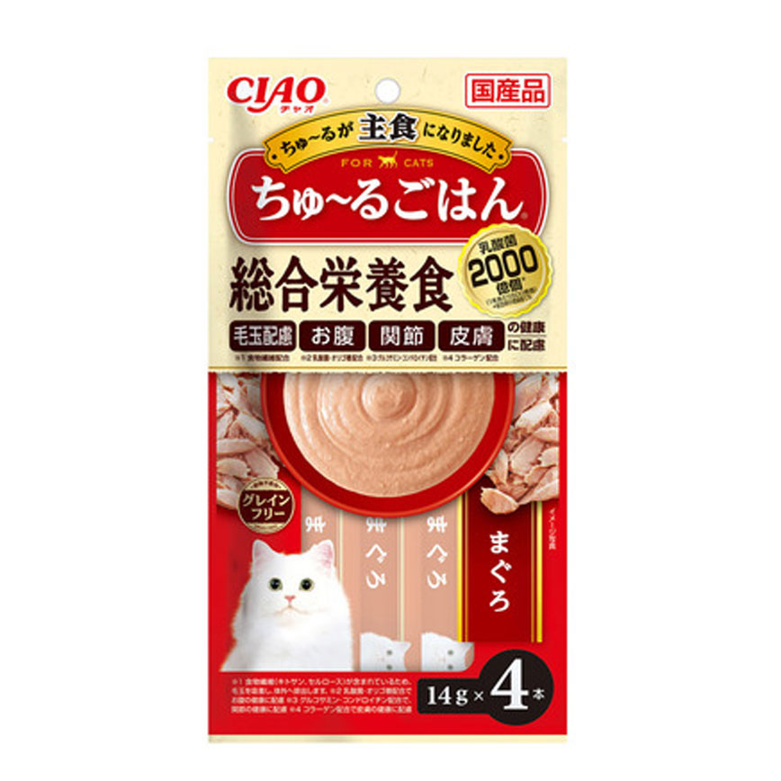 CIAO 肉泥 貓主食肉泥 2千億乳酸菌 金槍魚雞肉醬 14g 4本入 (SC-461) 圖 1