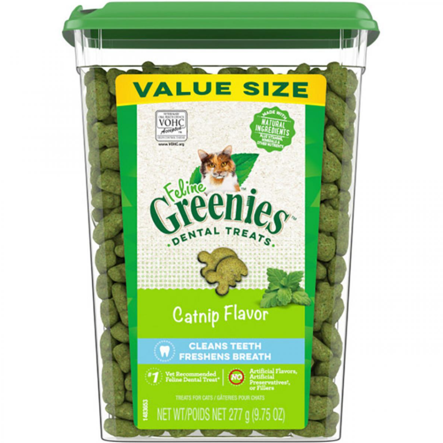 Greenies Feline貓齒靈 貓零食 貓貓潔齒餅 珍寶桶 貓草味 9.75oz (10205297) (新舊包裝隨機發貨) 圖 2