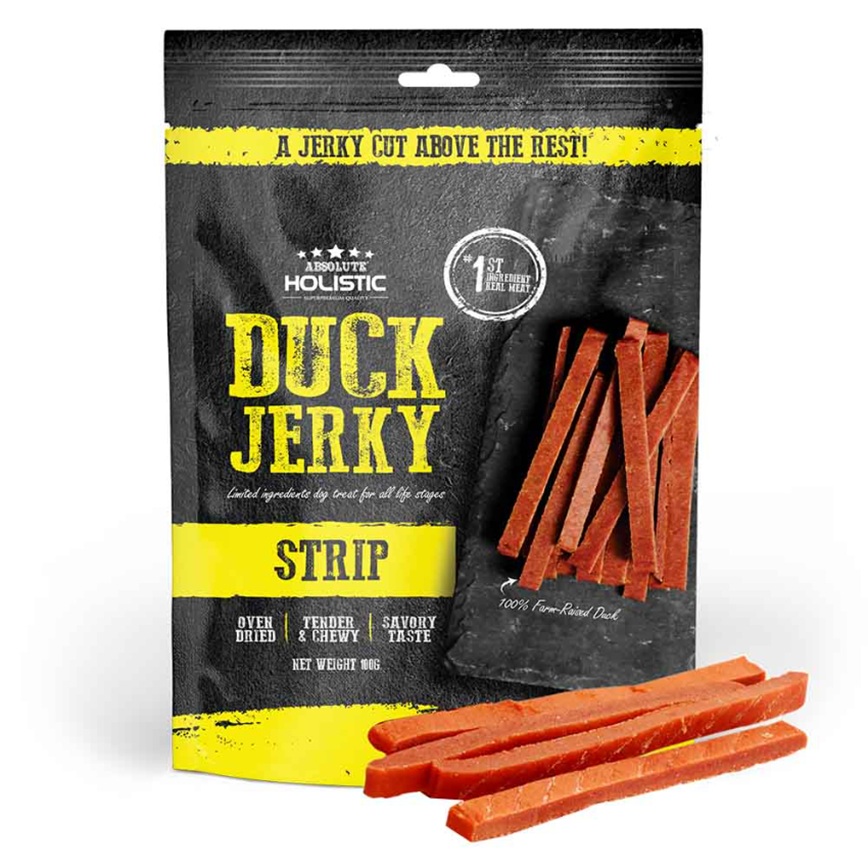 Absolute Holistic 高級純天然狗小食 鮮鴨肉絲 100g (MJ-05D/AJ-9919D) (新舊包裝隨機發貨) 圖 1