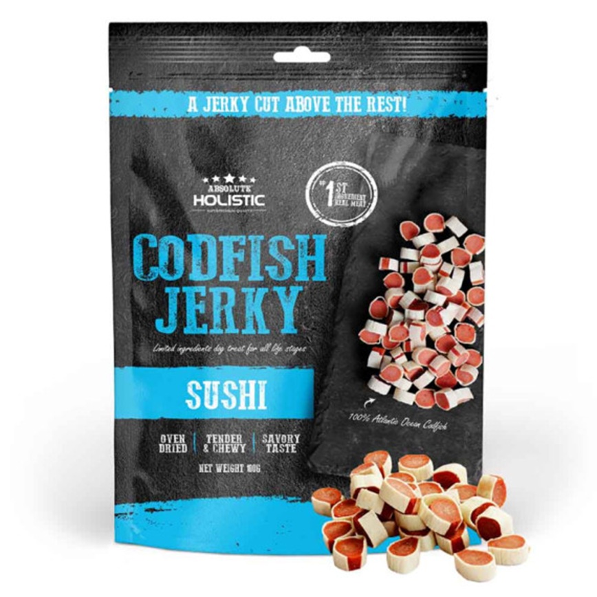 Absolute Holistic 高級純天然狗小食 鮮鱈魚壽司 100g (AJ-28F/AJ-9742F) (新舊包裝隨機發貨)