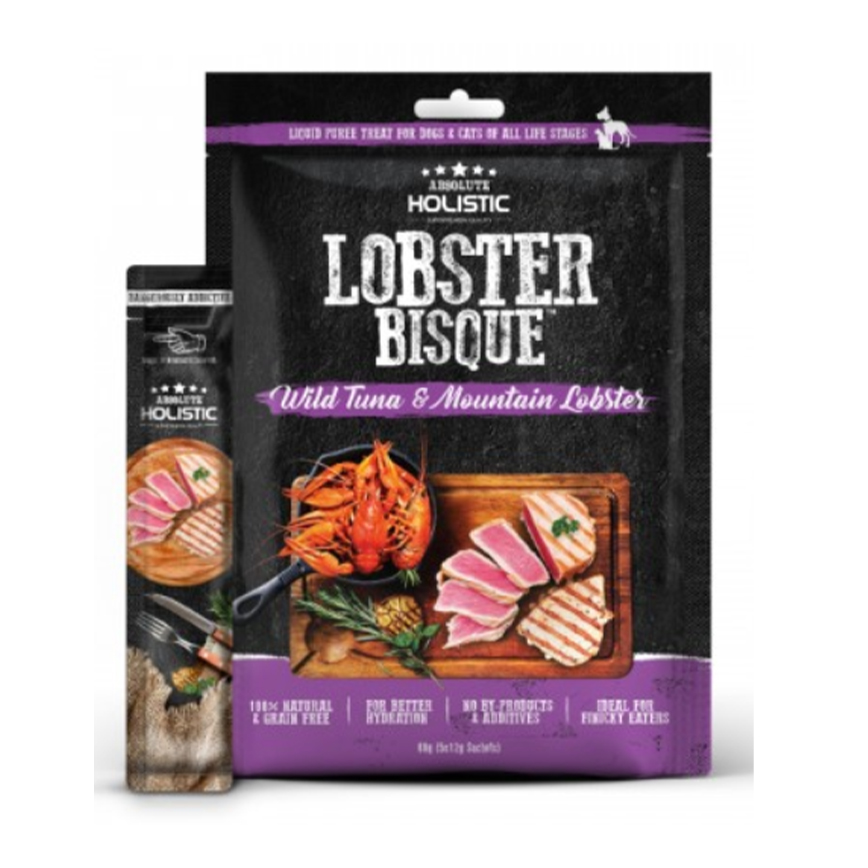 Absolute Holistic 貓狗小食 無穀物濃湯肉泥 吞拿魚+龍蝦 5支裝 60g (AH-4020)