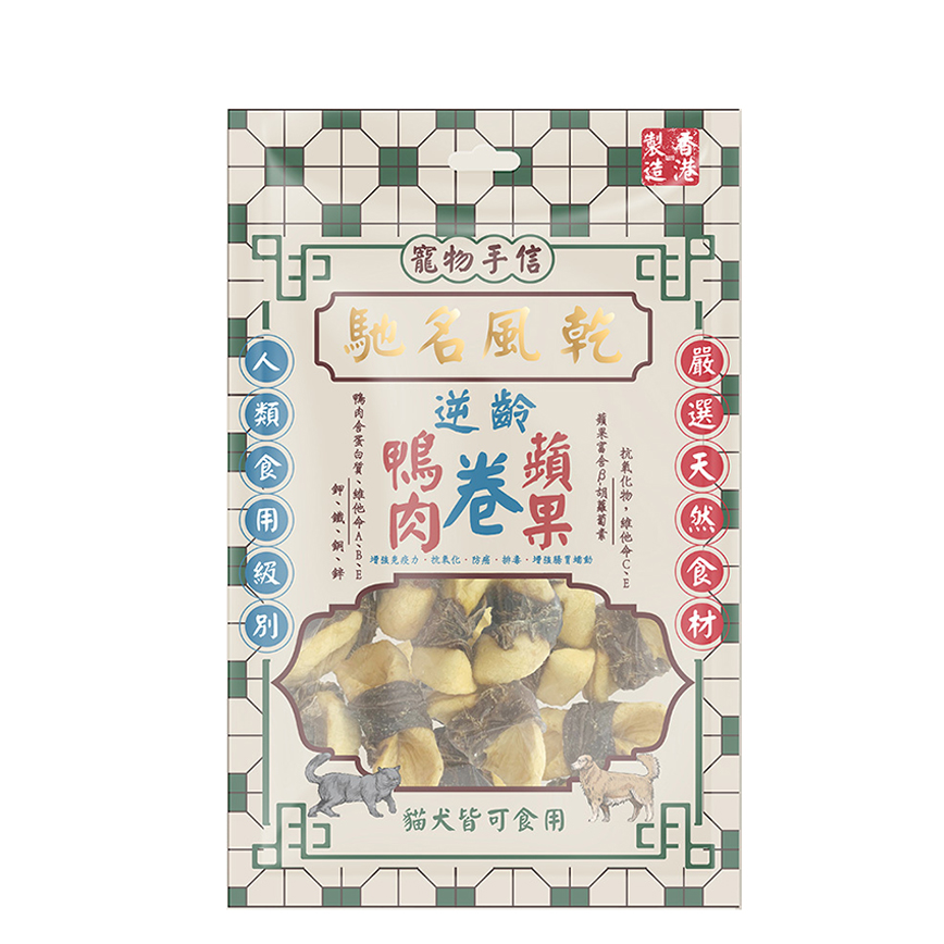 寵物手信 貓犬小食 馳名風乾 鴨肉蘋果卷 60g (PS-007) 圖 1