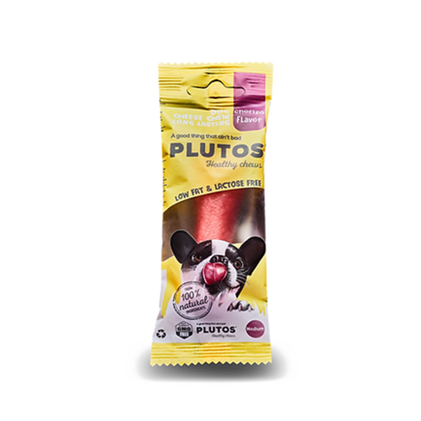 PLUTOS 狗小食 辣肉腸芝士骨 中 (PLUTOS 014)