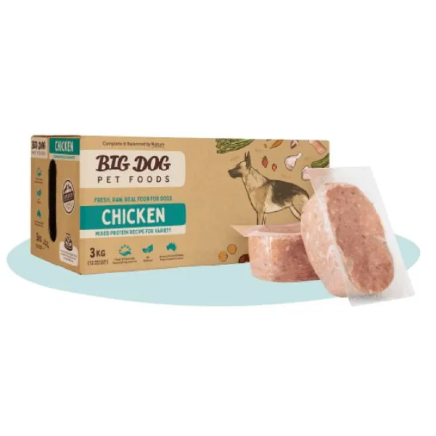Big Dog 狗糧 急凍生肉糧 雞肉配方 3kg (12PCSX250g) (需冷藏)