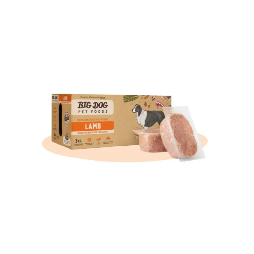 Big Dog 狗糧 急凍生肉糧 羊肉配方 3kg (12PCSX250g) (BD_D_L) (需冷藏)