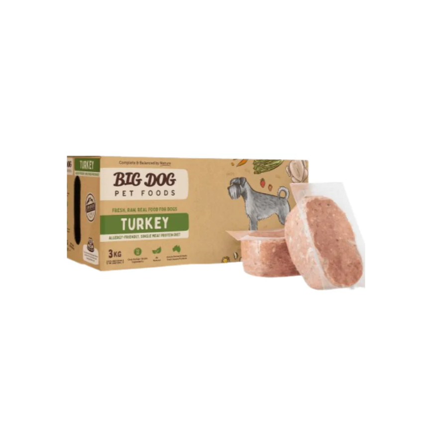 Big Dog 狗糧 急凍生肉糧 火雞配方 3kg (12PCSX250g) (需冷藏)