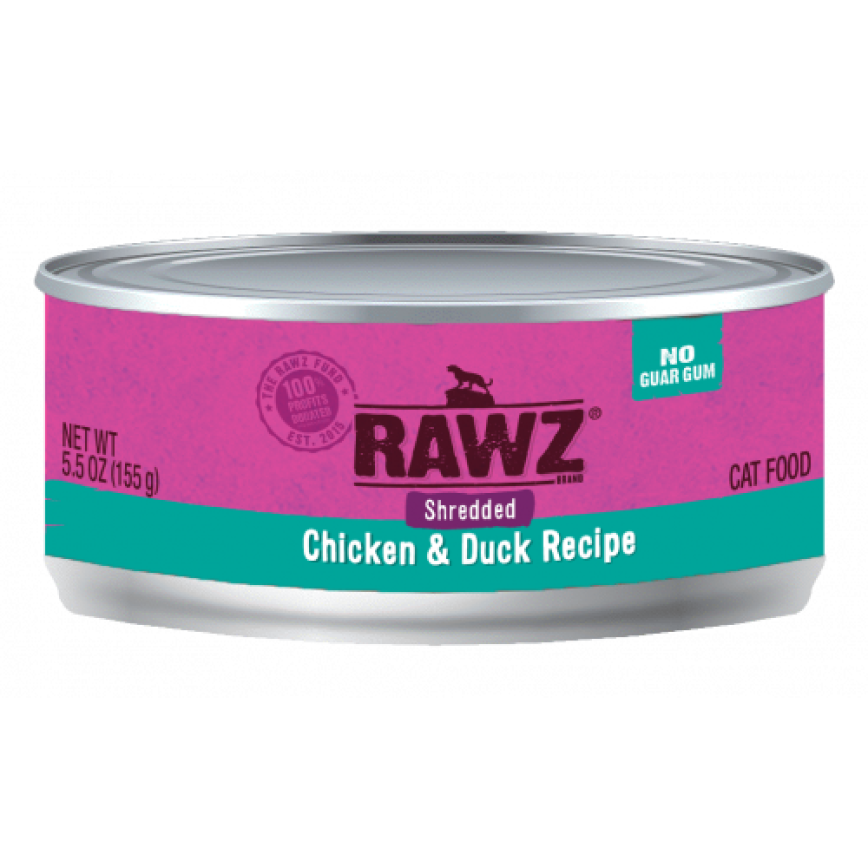 RAWZ 貓罐頭 肉絲主食罐 雞肉及鴨肉 155g (RZCCD155)