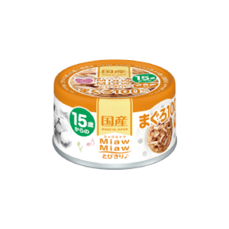 AIXIA 愛喜雅 MiawMiaw 日本產貓罐頭 15歲+ 鮪魚+雞肉味 60g (MT-8) (TBS)