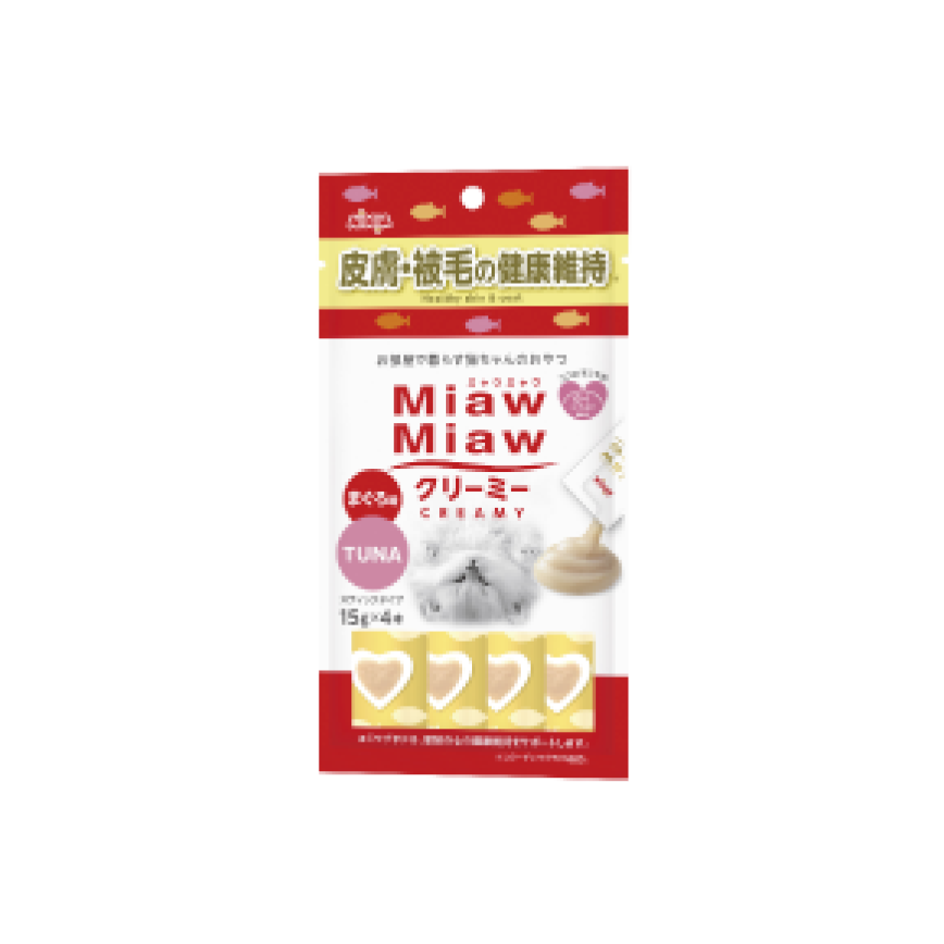 AIXIA 愛喜雅 MiawMiaw 貓零食 肉泥餐包 皮膚護理配方 鮪魚味 15g x 4條裝 (MMCM-12)