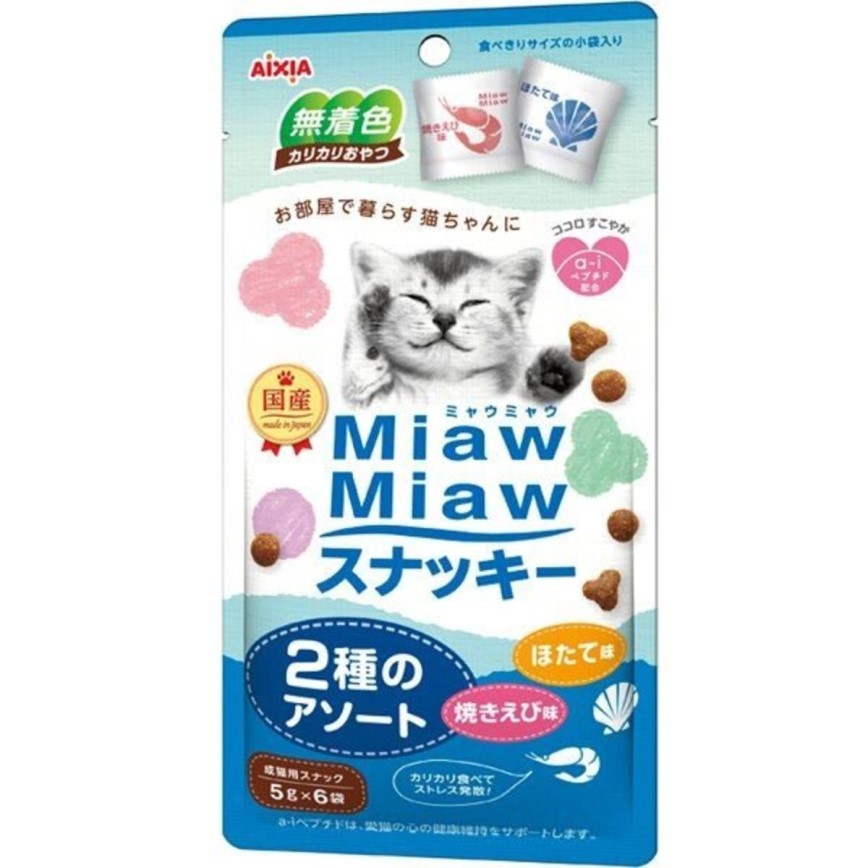 AIXIA愛喜雅 MiawMiaw 日本貓脆餅 烤蝦+扇貝味 30g