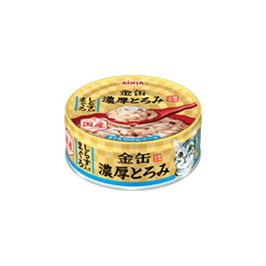 AIXIA 愛喜雅 日本貓罐頭 金缶濃厚系列 鮪魚+吻仔魚味 70g (GNT-3)