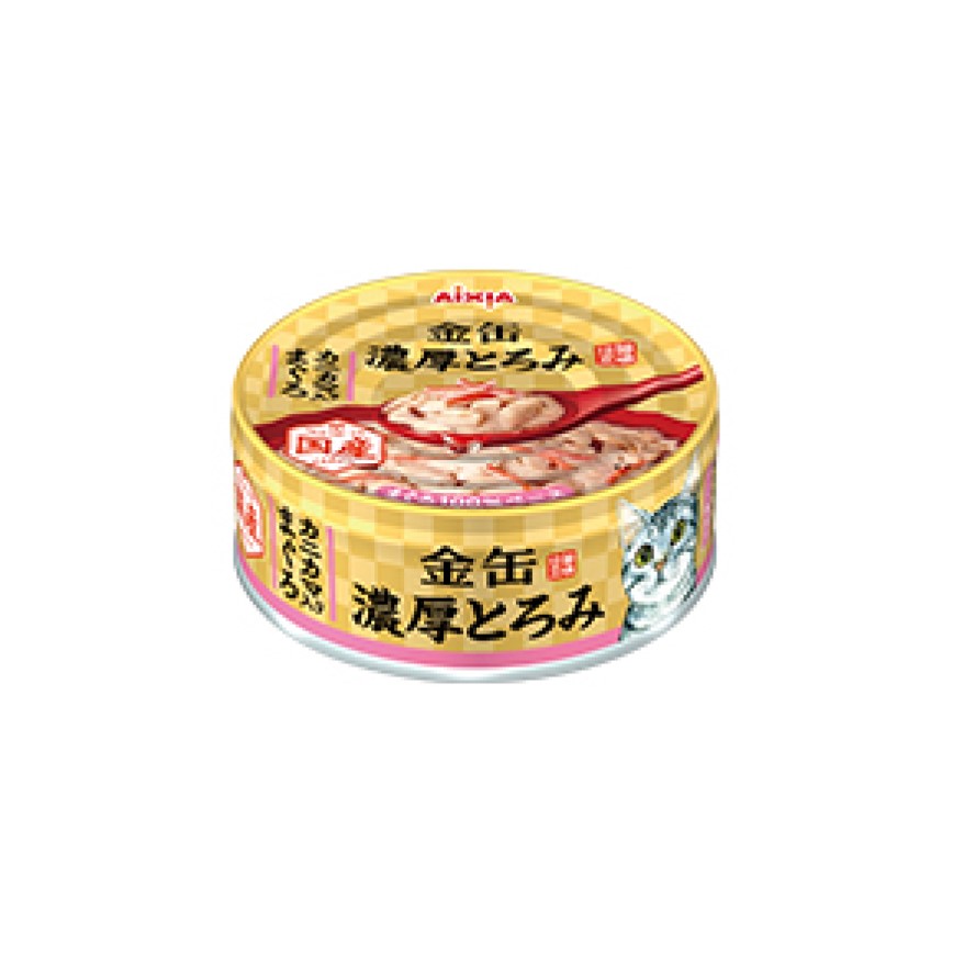 AIXIA 愛喜雅 日本貓罐頭 金缶濃厚系列 鮪魚+蟹棒味 70g (GNT-6)