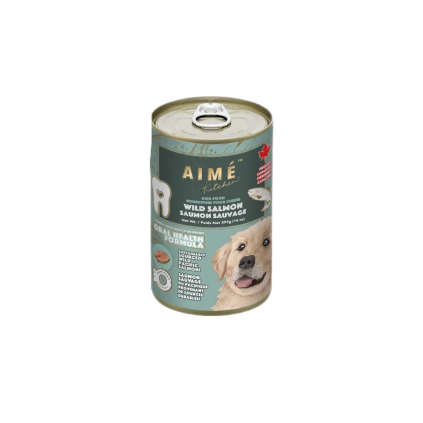 AIME Kitchen 狗罐頭 口腔強健系列 野生三文魚鮮肉罐 397g (27773)