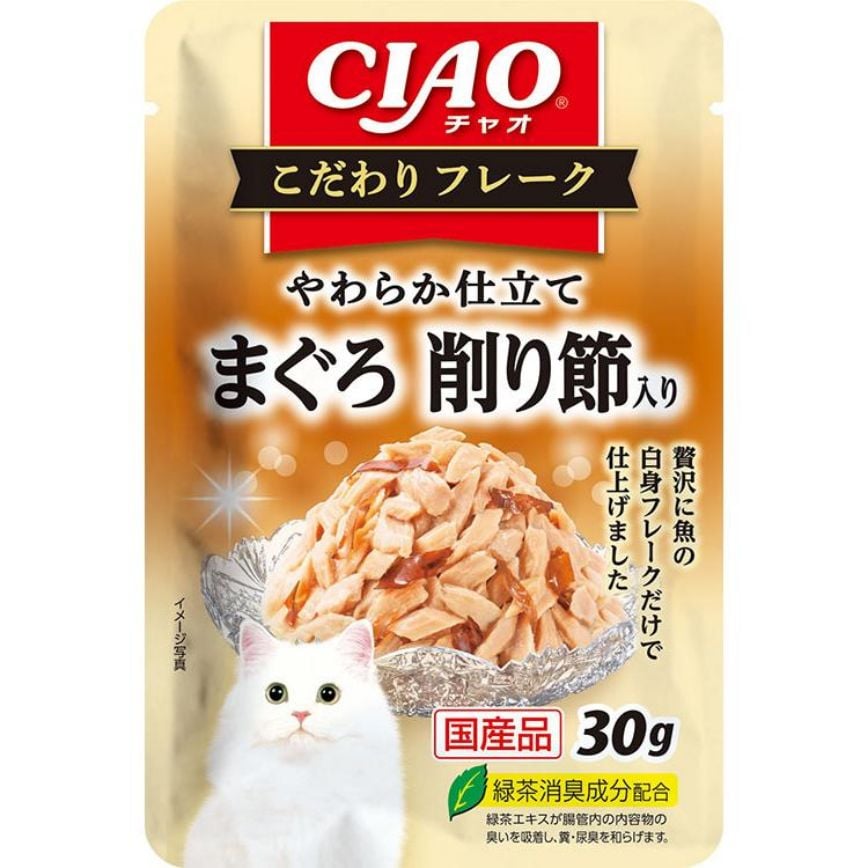 CIAO 貓濕糧 日本 INABA こだわりフレーク 金槍魚 鰹魚乾片味 30g (IC-509) 圖 1