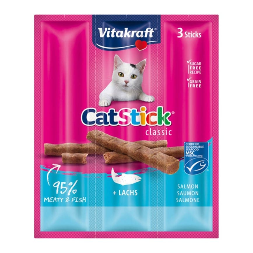 Vitakraft 貓零食 肉條 三文魚條 6g*3條 (VK39314B)