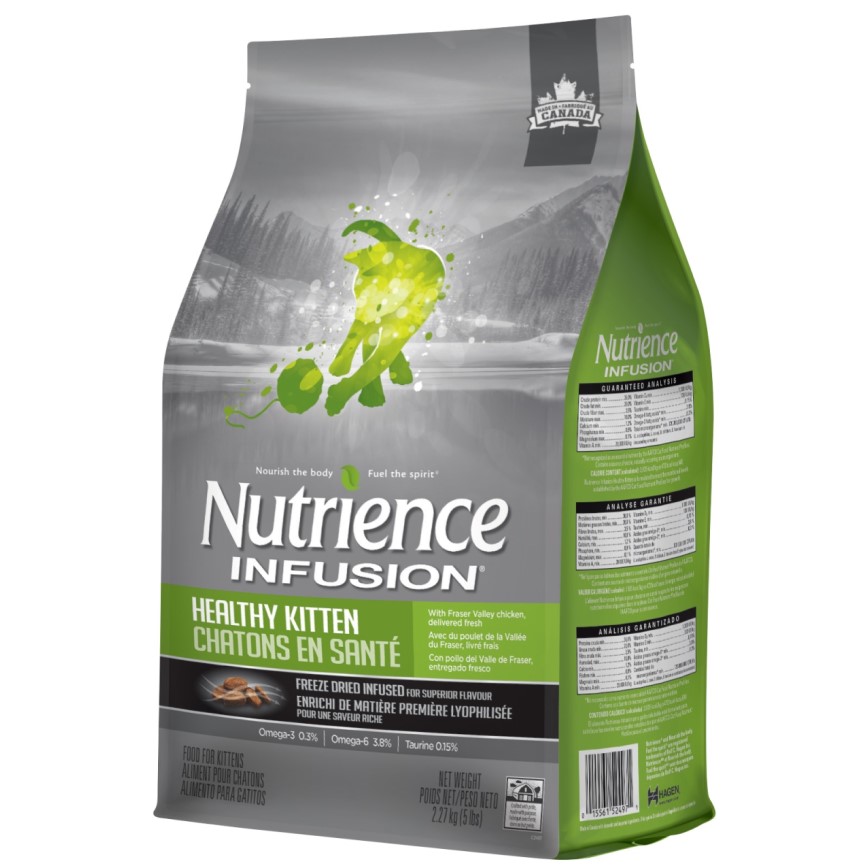 Nutrience INFUSION 貓糧 幼貓配方 凍乾內層 鮮雞肉 5lb 2.27kg (C2497) (灰綠)