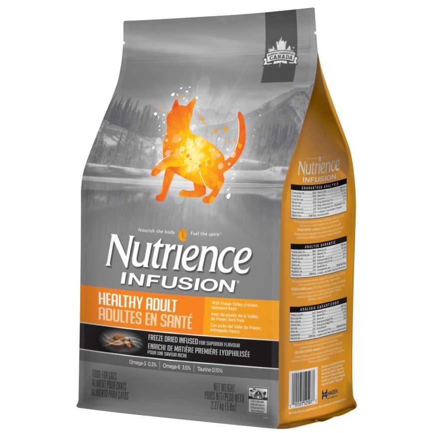 Nutrience INFUSION 貓糧 成貓配方 凍乾內層 鮮雞肉 5lb 2.27kg (C2507) (灰黃)