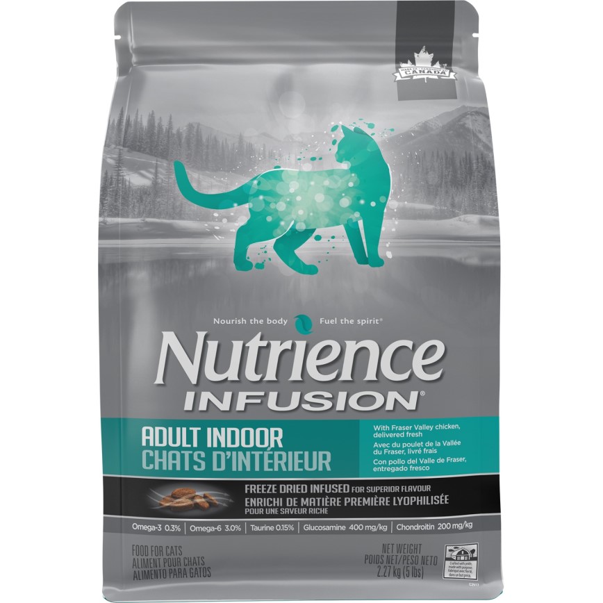 Nutrience INFUSION 貓糧 室內貓配方 凍乾內層 鮮雞肉 5lb 2.27kg (C2517) (灰綠)