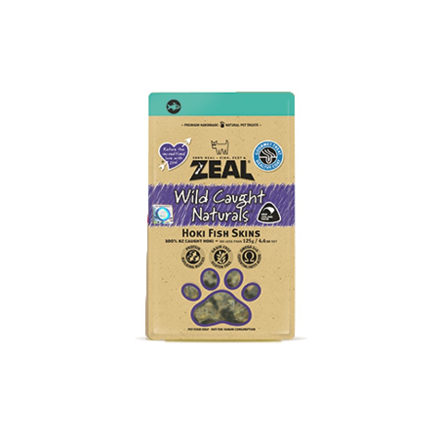 ZEAL 狗小食 紐西蘭藍鱈魚皮 NZ Hoki Fish Skins 125g (NP032)