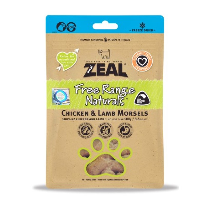ZEAL 狗糧 紐西蘭無榖物脫水凍乾 雞+羊肉 100g (NP035F) 圖 1
