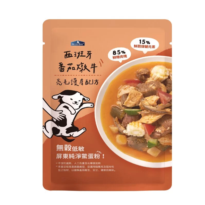 BLUE BAY 狗狗鮮食餐包 純肉 JUMBO系列 西班牙番茄燉牛 150g (CF004-1)