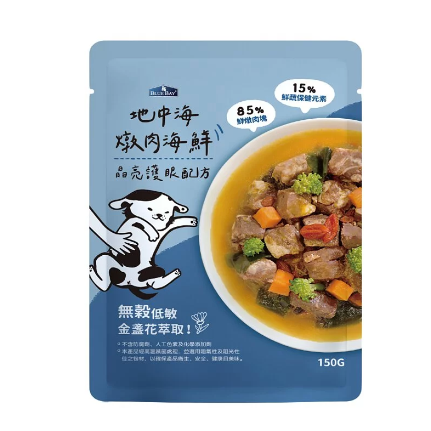 BLUE BAY 狗狗鮮食餐包 純肉 JUMBO系列 地中海燉肉海鮮 150g (CF002-1)