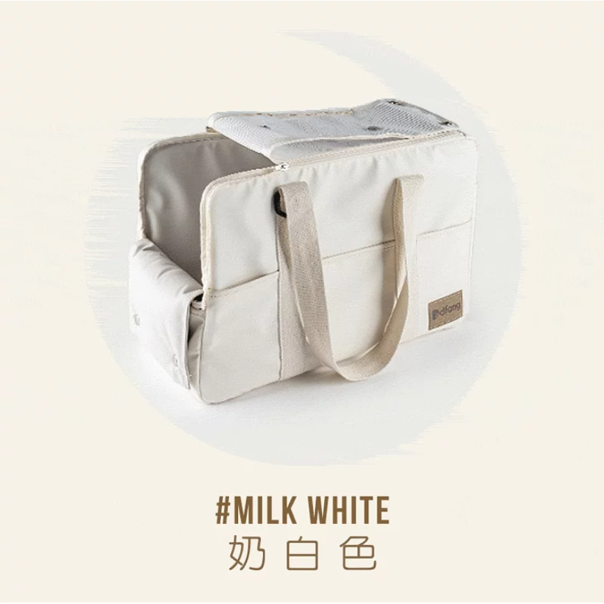 Dfang 寵物外出袋 奶白色 45cmX19cmX29cm (適合6kg以內)