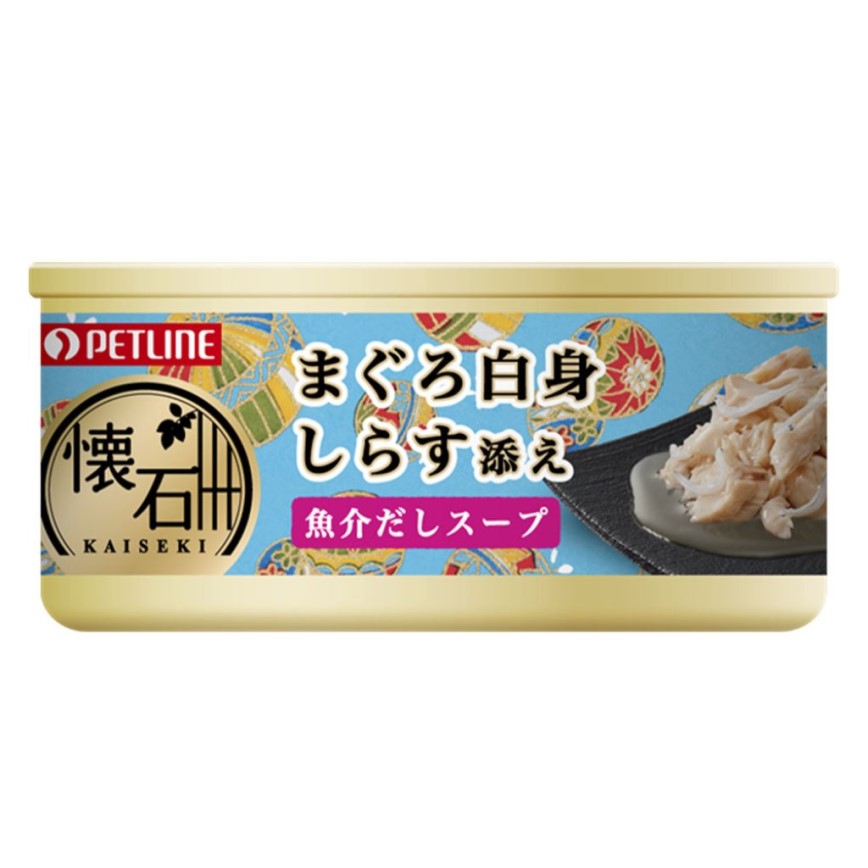 日本Petline 貓罐頭 懷石系列 吞拿魚+白飯魚湯罐 60g (KC6)
