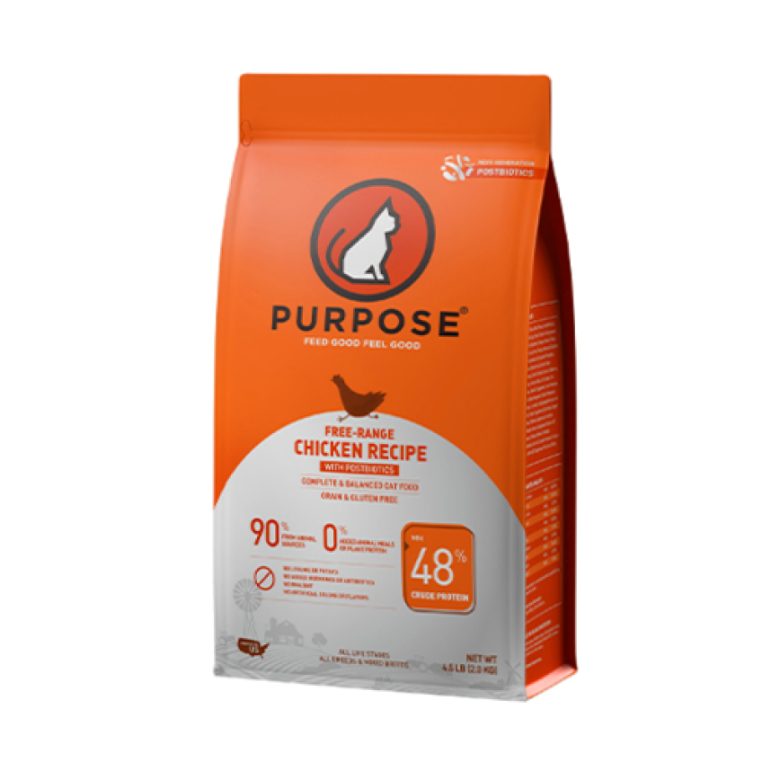 PURPOSE 貓糧 無穀物走地雞+後生元配方 4.5lb (9148604)