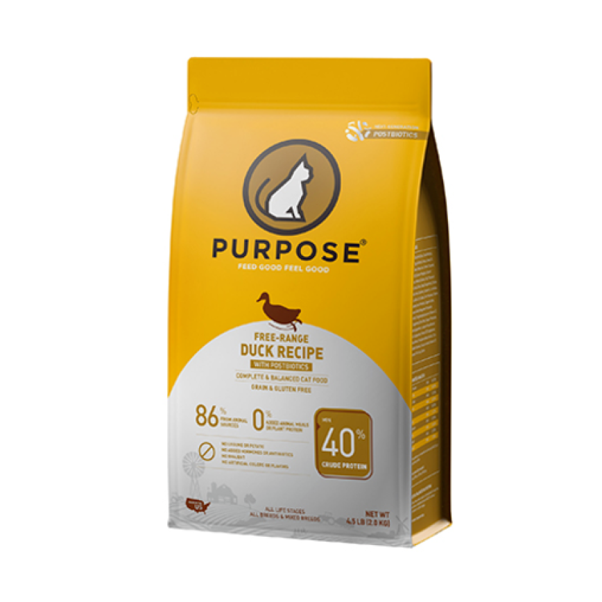 PURPOSE 貓糧 無穀物放養鴨+後生元配方 4.5lb