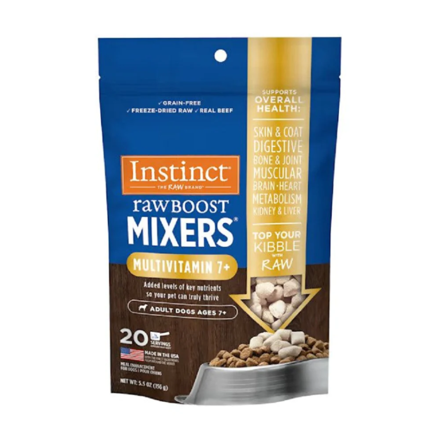 Instinct 狗糧 凍乾肉粒 多種維他命老年犬7+ 牛肉配方 5.5oz (600695)